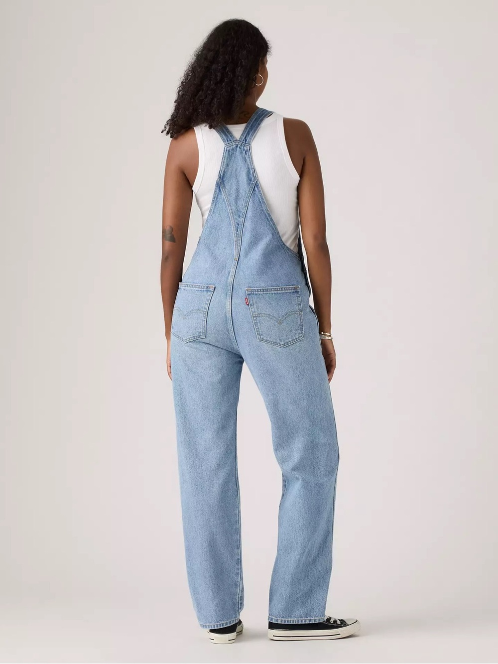 Levis Vintage Straight Denim Overalls Light Wash What A Delight Jean Classic 90s - Picture 4 of 14